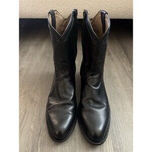 Stetson-Rancher Leather Western Boot Men Size 12 Black 7608